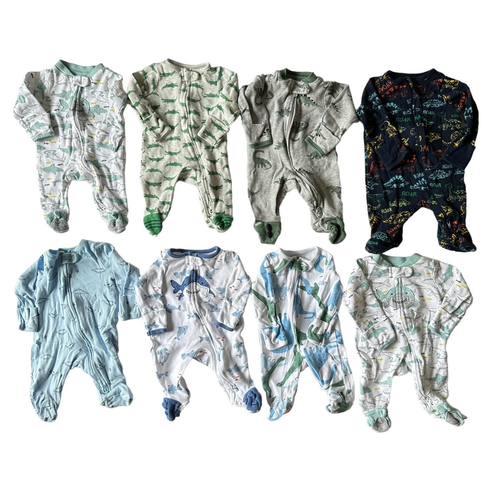 Carter’s Baby 8-Pack Zip-Up Sleep & Play Pajamas Size Newborn